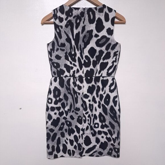 Ann Taylor Leopard Animal Print Silk Sleeveless Sheath Dress 0P 0 Petite - Picture 5 of 10